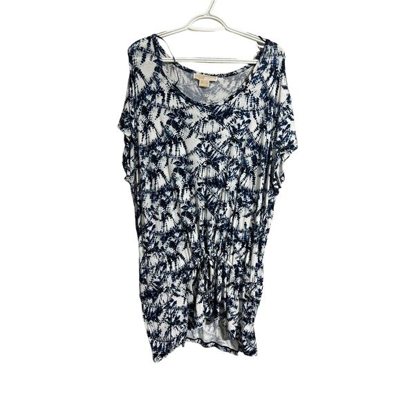 Michael Kors Indigo Shibori Tie Dye Shift Tunic Coverup 2X - Picture 1 of 6